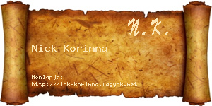 Nick Korinna névjegykártya